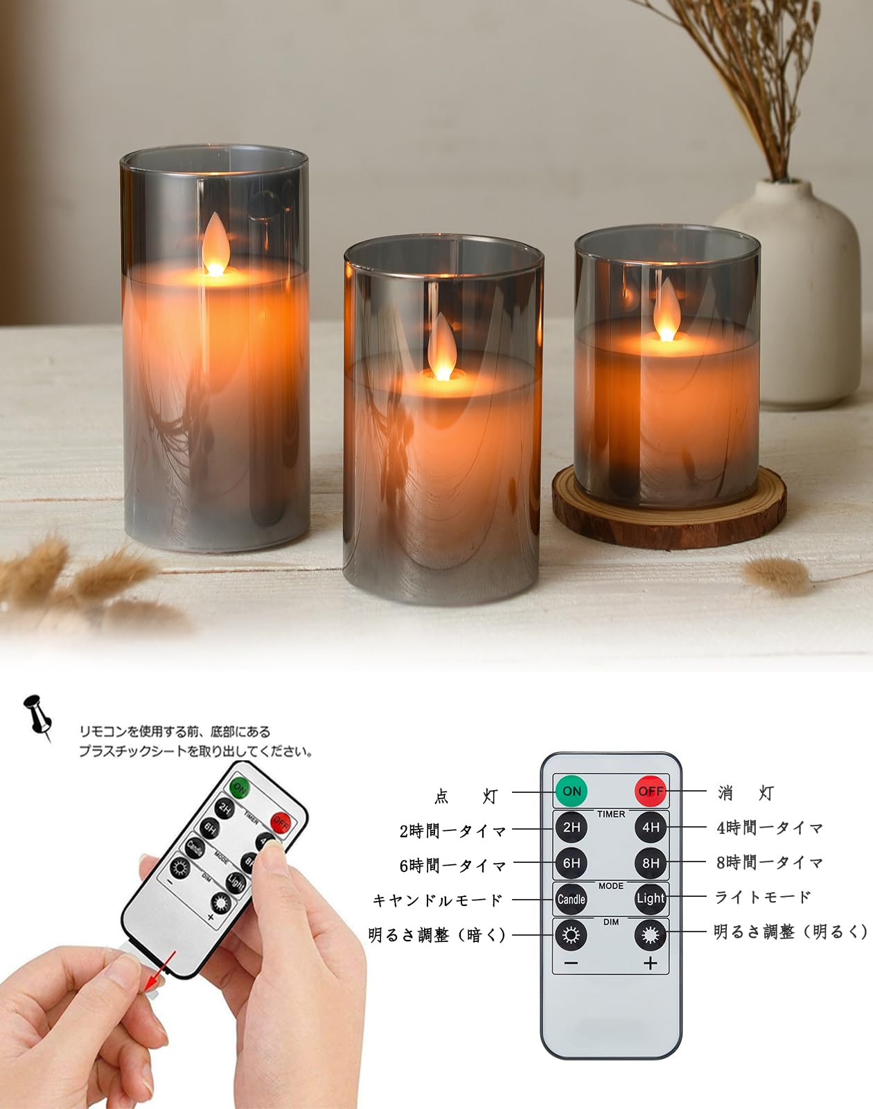 Amazon.co.jp : AnnTec LEDキャンドルライト 【3点セット】 led